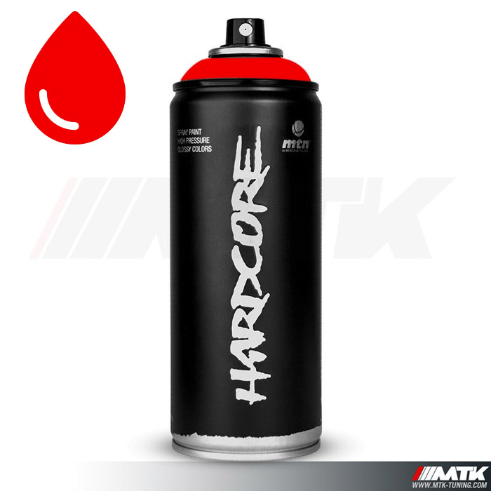 Peinture Hardcore rouge Brillant MTN 400 ml