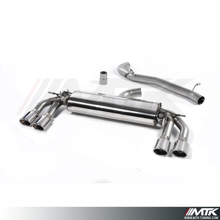 FAP Back Milltek Audi TTS  sans silencieux intermédiaire et avec silencieux arrière avec emplacements Valves
