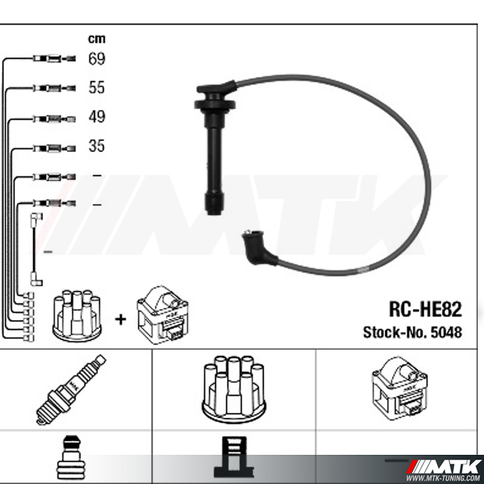 NGK Faisceau HT RC-VW904 – Câbles Bougies Haute Tension Pour Volkswagen Golf III/IV, Passat, Vento – Qualité OEM Fiable