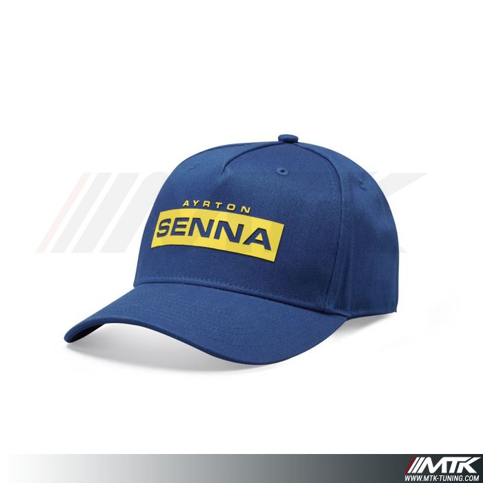 Casquette Visiere Plate Ayrton Senna Logo Bleu