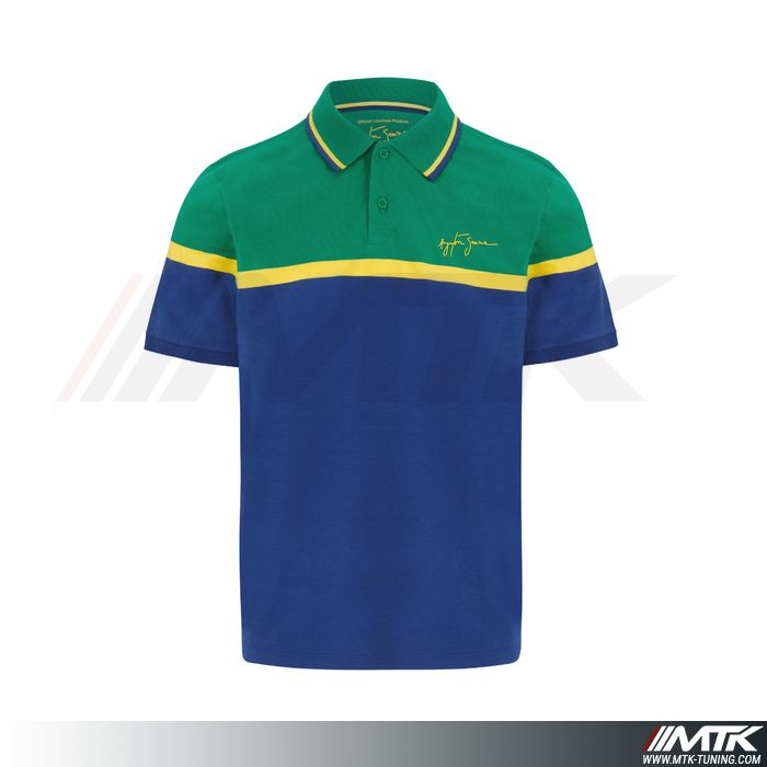 Polo Ayrton Senna Rayures Bleu Homme