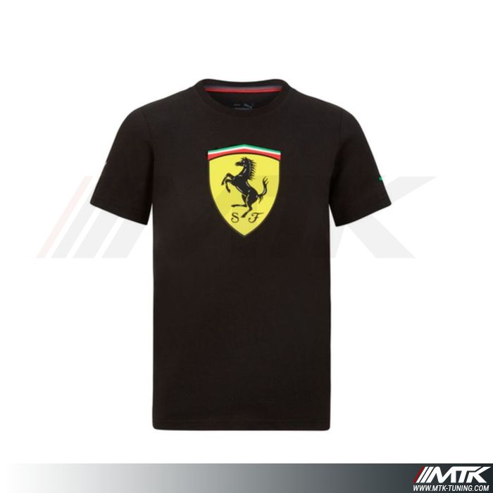 T-Shirt Ferrari Logo Large Noir Homme