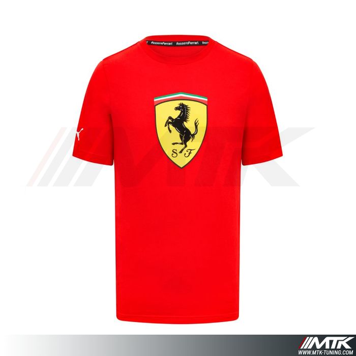 T-Shirt Ferrari Logo Large Homme Rouge