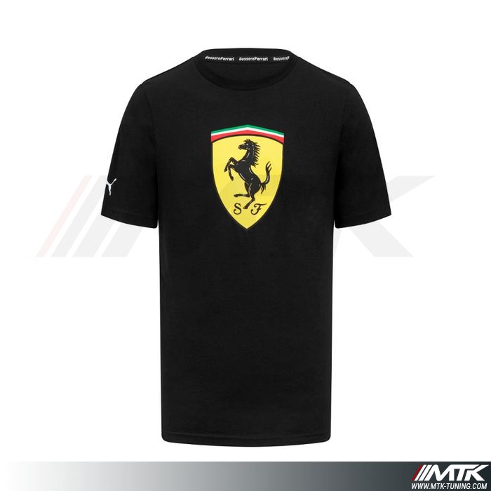 T-Shirt Ferrari Logo Large Homme Noir