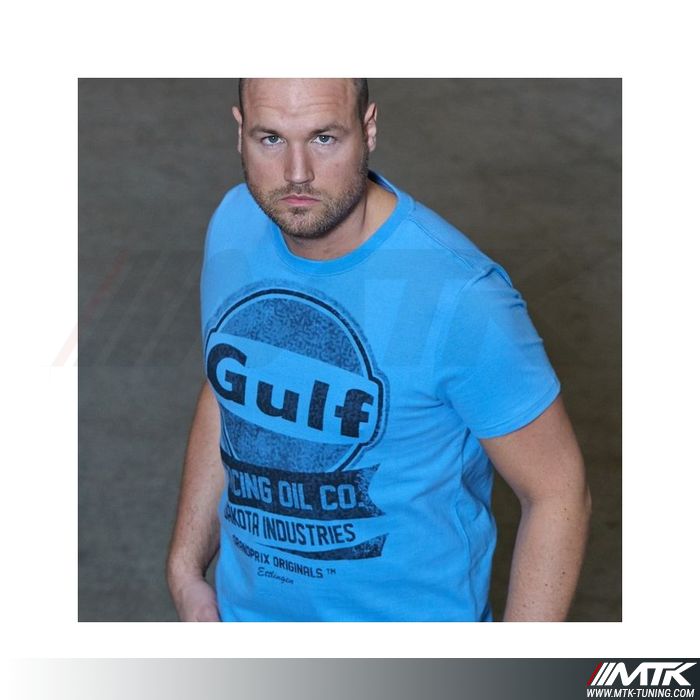 T-Shirt Gulf Oil Racing Bleu Homme
