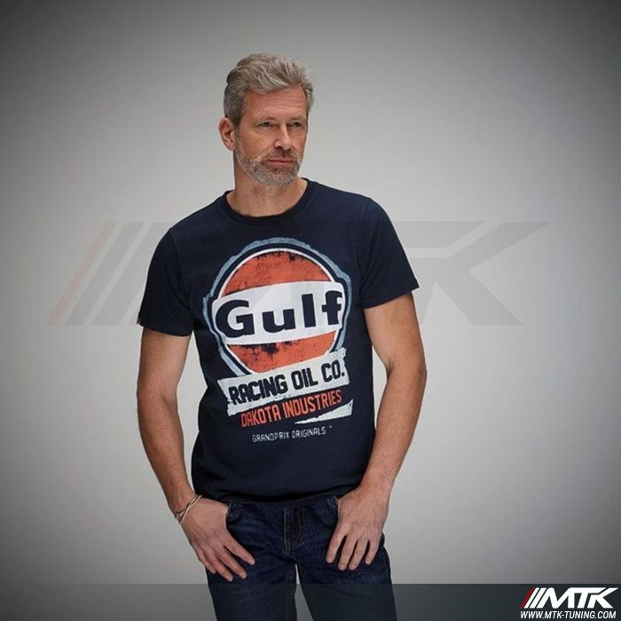 T-Shirt Gulf Oil Racing Bleu Fonce Homme