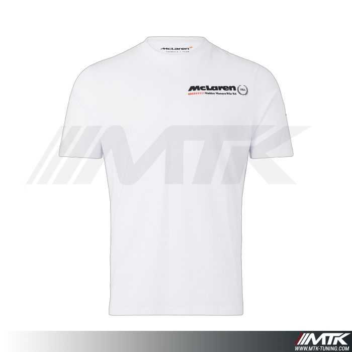 T-Shirt Mclaren Triple Couronne Gp Monaco Blanc Homme