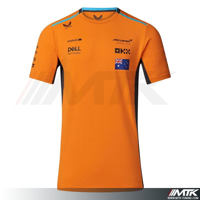 T-Shirt Mclaren Replica Oscar Piastri 81 Orange Homme