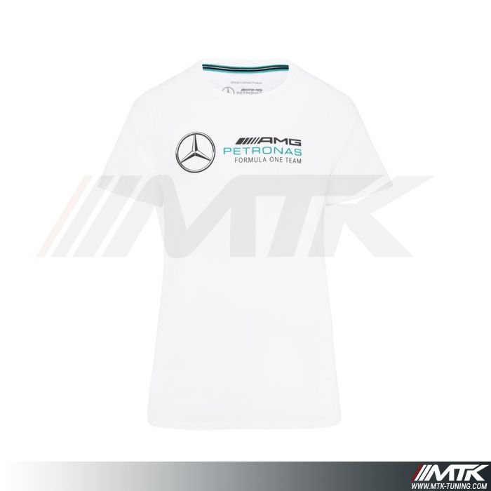 T-Shirt Mercedes Amg Logo Large Blanc Femme