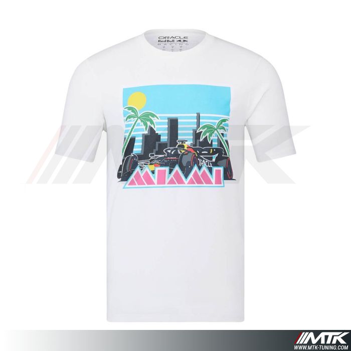 T-Shirt Red Bull Castore Grand Prix Miami Blanc Homme