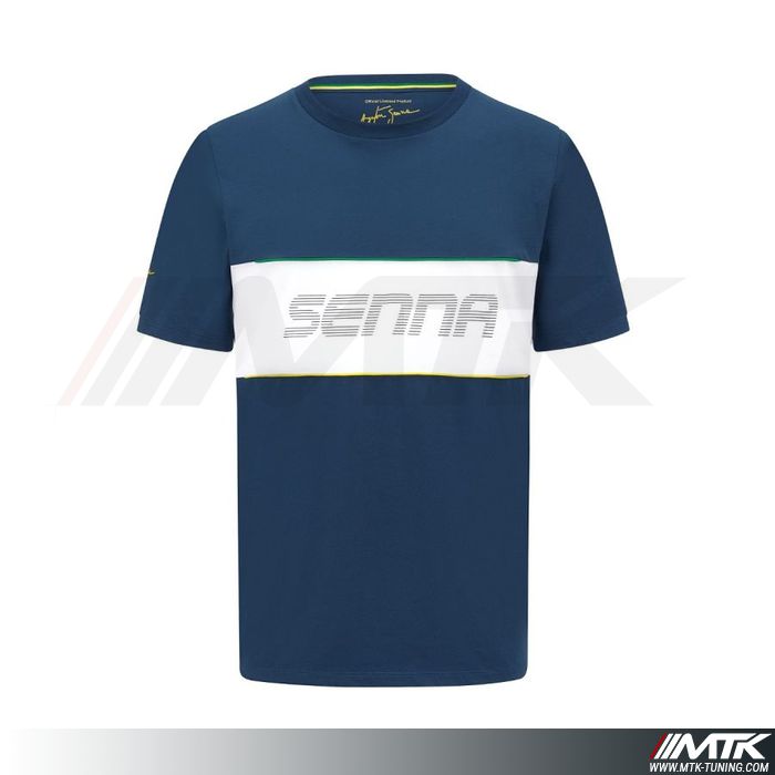 T-Shirt Ayrton Senna Race Bleu Homme