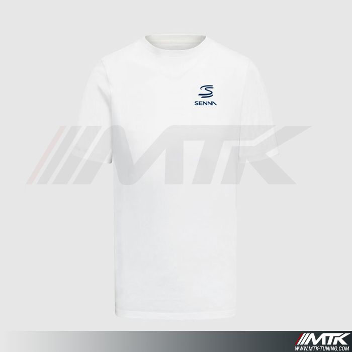 T-Shirt Ayrton Senna Monaco Blanc Homme