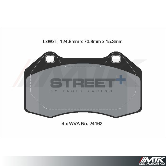 Plaquettes Pagid Racing Street Plus T8283SP2001 pour Abarth 695 1.4T-Jet