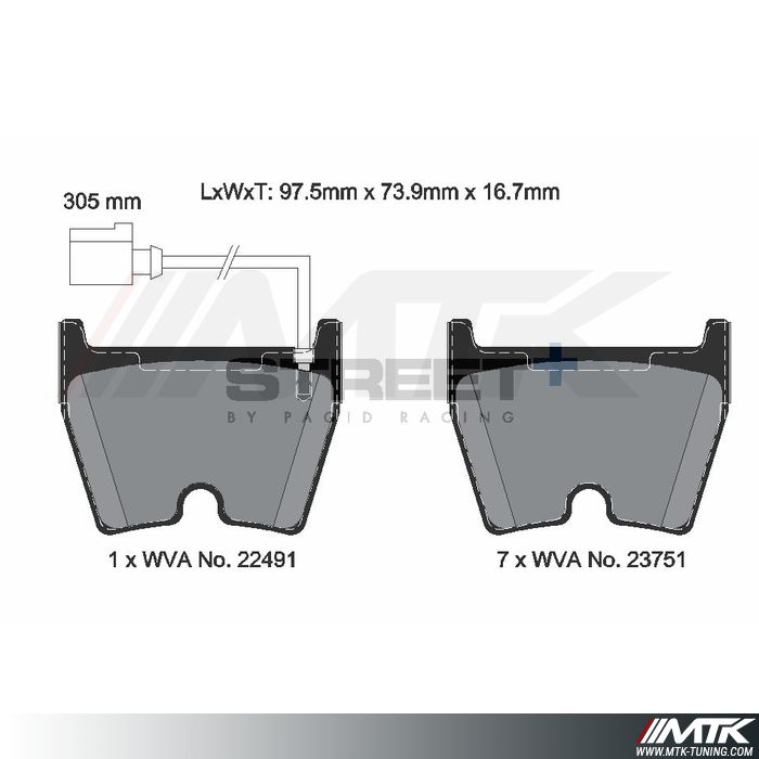 Plaquettes Pagid Street Plus T8306SP2001