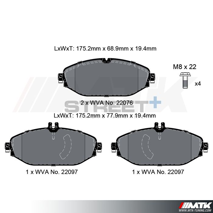 Plaquettes Pagid Street Plus T8010SP2001