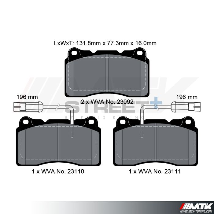 Plaquettes Pagid Street Plus T8017SP2001