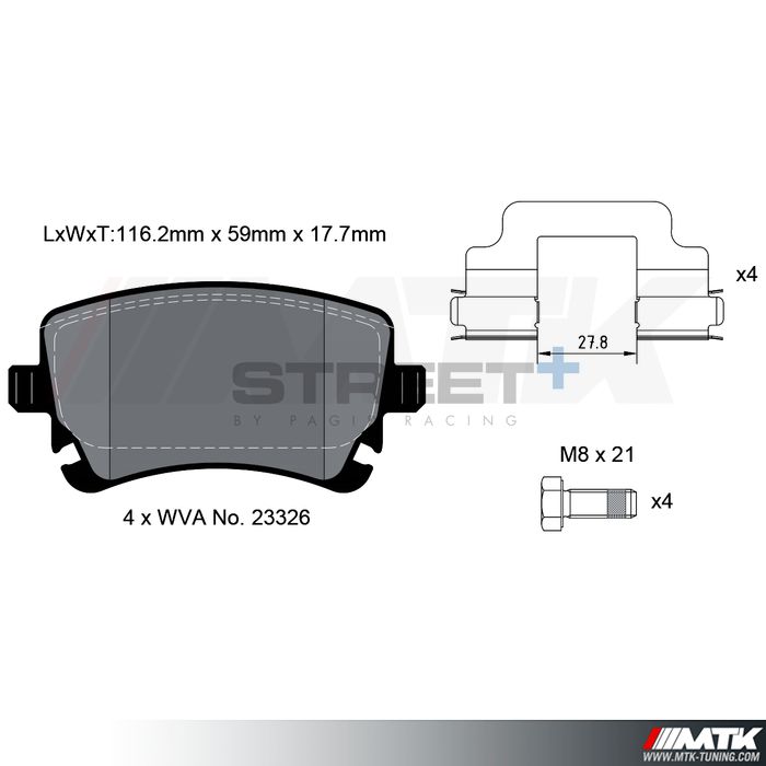 Plaquettes Pagid Street Plus T8027SP2001