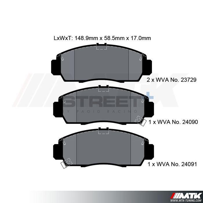 Plaquettes Pagid Street Plus T8042SP2001