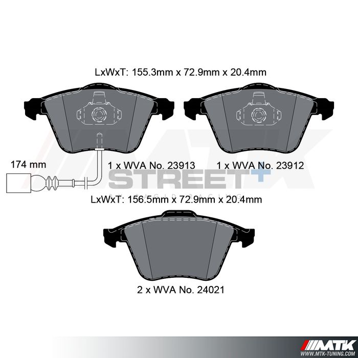 Plaquettes Pagid Street Plus T8048SP2001