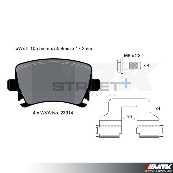 Plaquettes Pagid Street Plus T8049SP2001