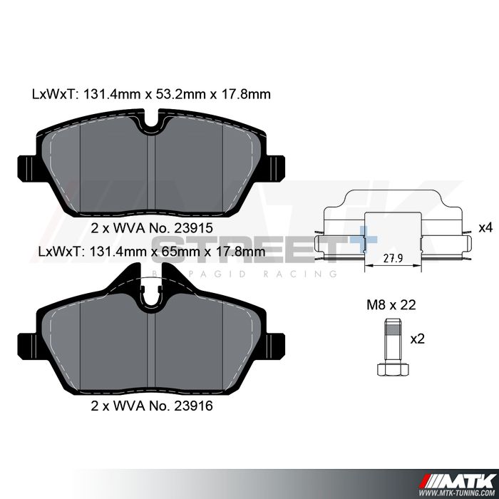 Plaquettes Pagid Street Plus T8050SP2001