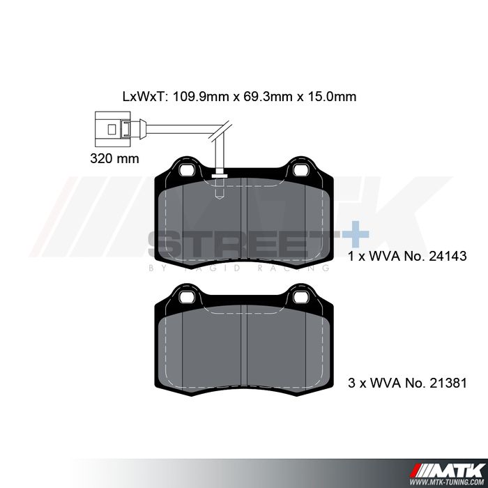 Plaquettes Pagid Street Plus T8058SP2001