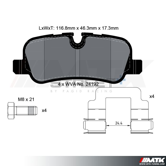 Plaquettes Pagid Street Plus T8061SP2001