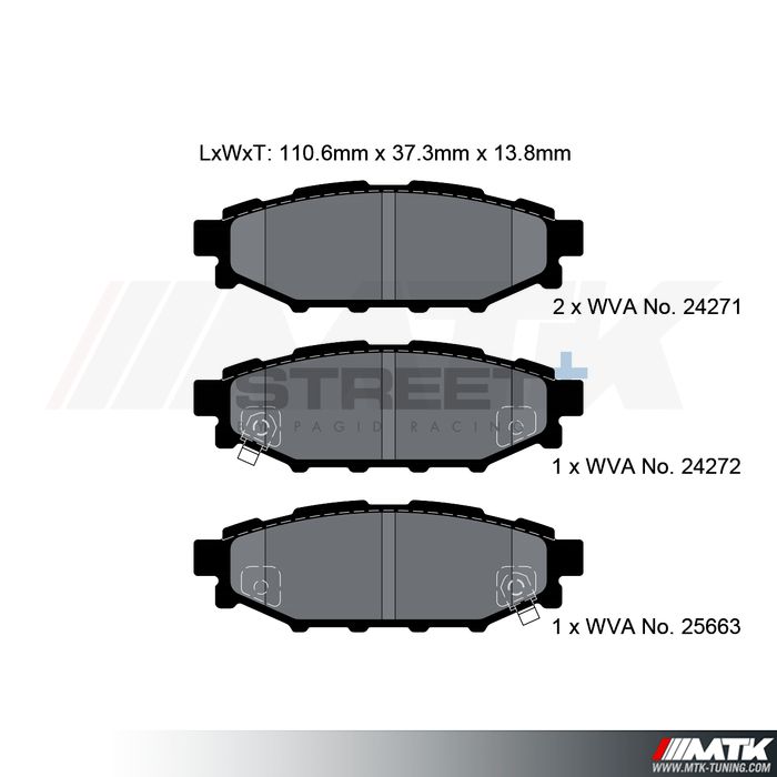 Plaquettes Pagid Street Plus T8065SP2001