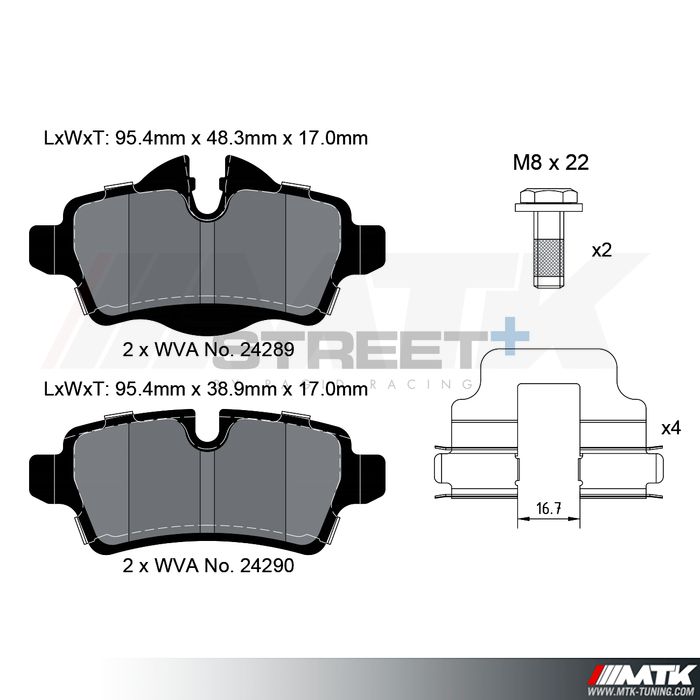 Plaquettes Pagid Street Plus T8066SP2001