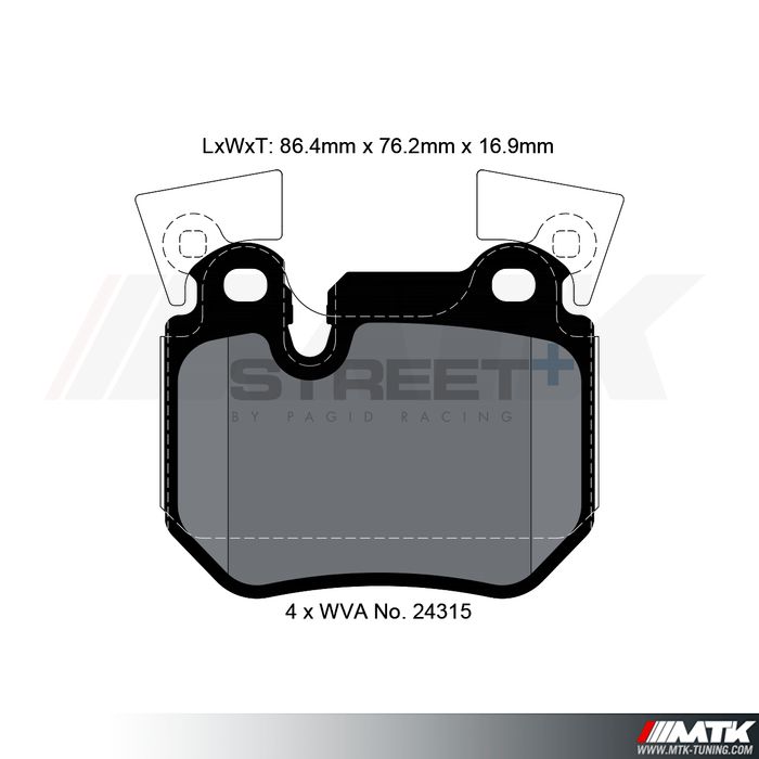 Plaquettes Pagid Street Plus T8067SP2001