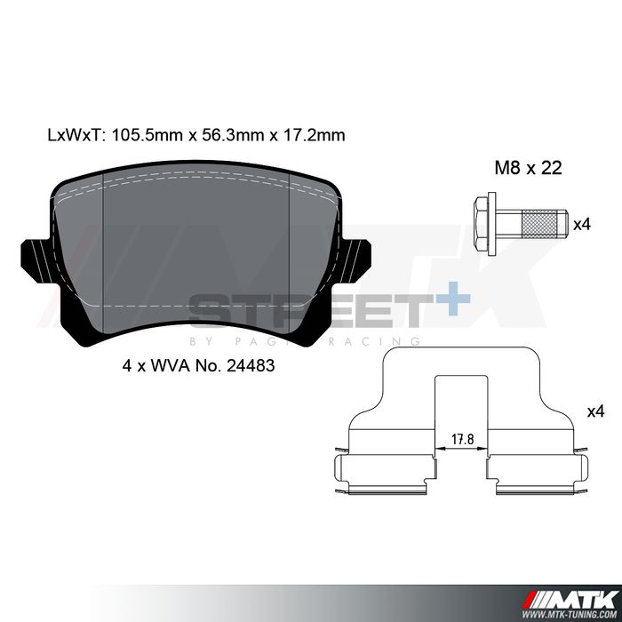 Plaquettes Pagid Street Plus T8075SP2001