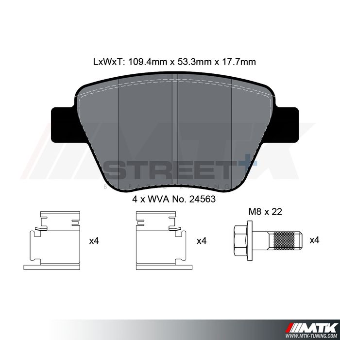 Plaquettes Pagid Street Plus T8080SP2001