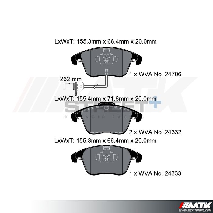 Plaquettes Pagid Street Plus T8090SP2001