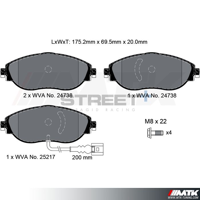 Plaquettes Pagid Street Plus T8092SP2001