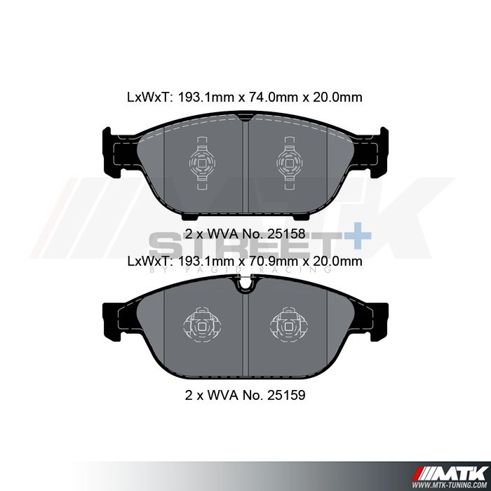 Plaquettes Pagid Street Plus T8109SP2001