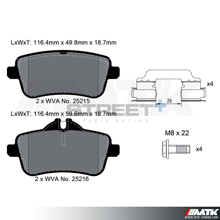 Plaquettes Pagid Street Plus T8115SP2001