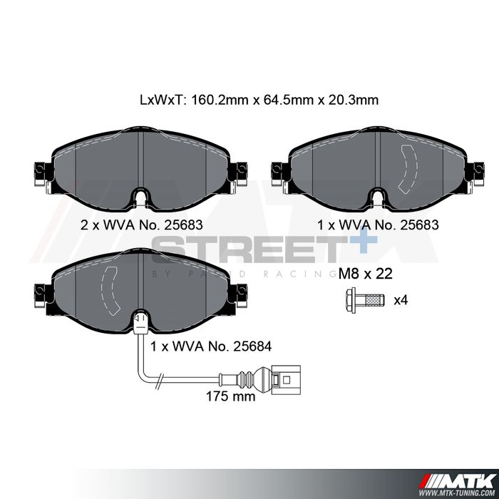 Plaquettes Pagid Street Plus T8122SP2001