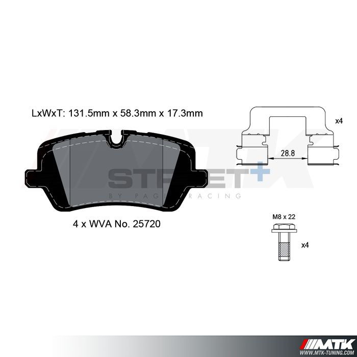 Plaquettes Pagid Street Plus T8123SP2001