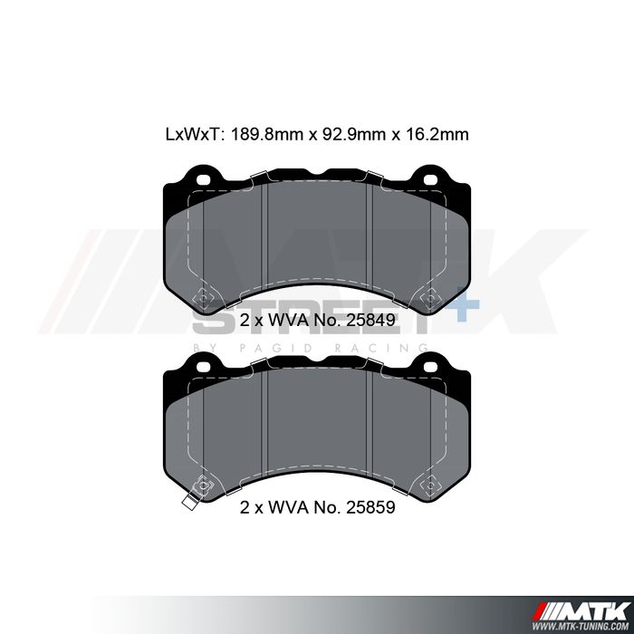 Plaquettes Pagid Street Plus T8127SP2001