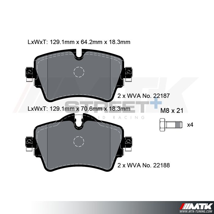 Plaquettes Pagid Street Plus T8161SP2001