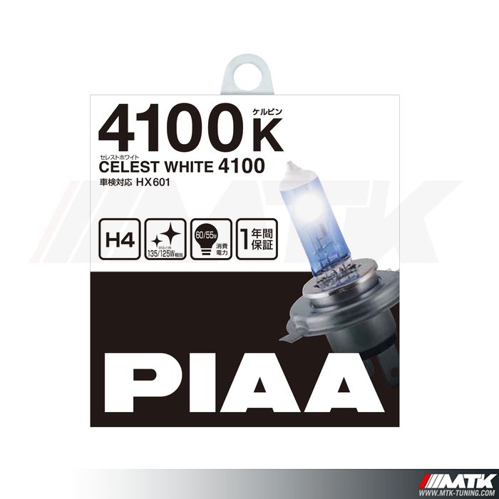 Ampoules PIAA H4 Celest White - 4100K