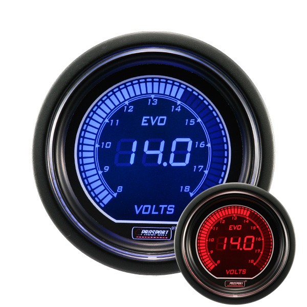 Manomètre Voltmètre Ø 52 mm Prosport EVO