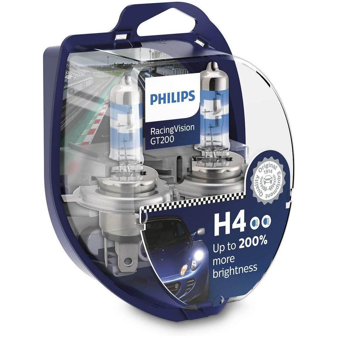 2 ampoules H4 Philips Racing Vision GT200