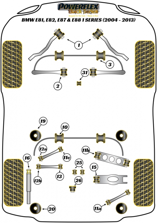 Silentblocs Powerflex Black series BMW Serie 1 E81- E82- E87- E88