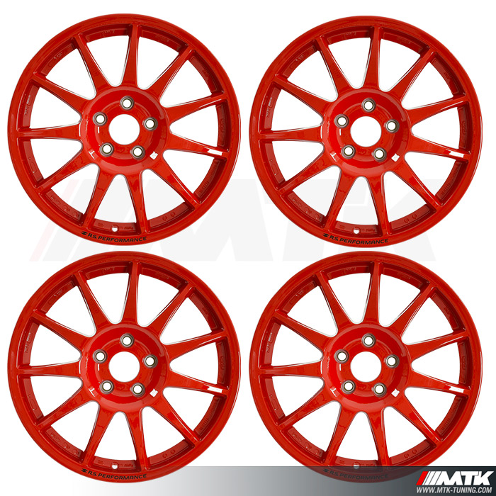 PACK DE 4 Jantes Turini Rouge 8X18 Clio 4 RS