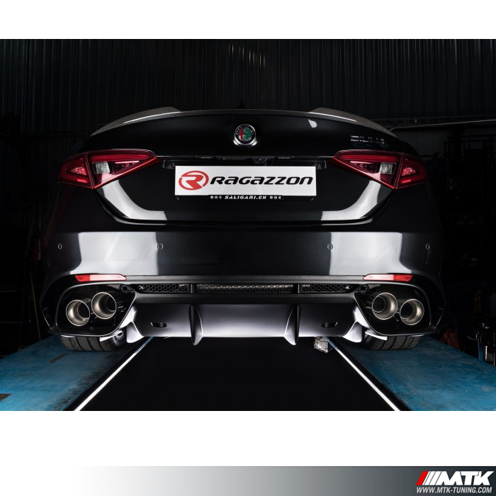 Catback Ragazzon avec/sans intermédiaire Alfa Roméo Guilia Quadrifoglio 2.9 V6 Bi-Turbo 510cv