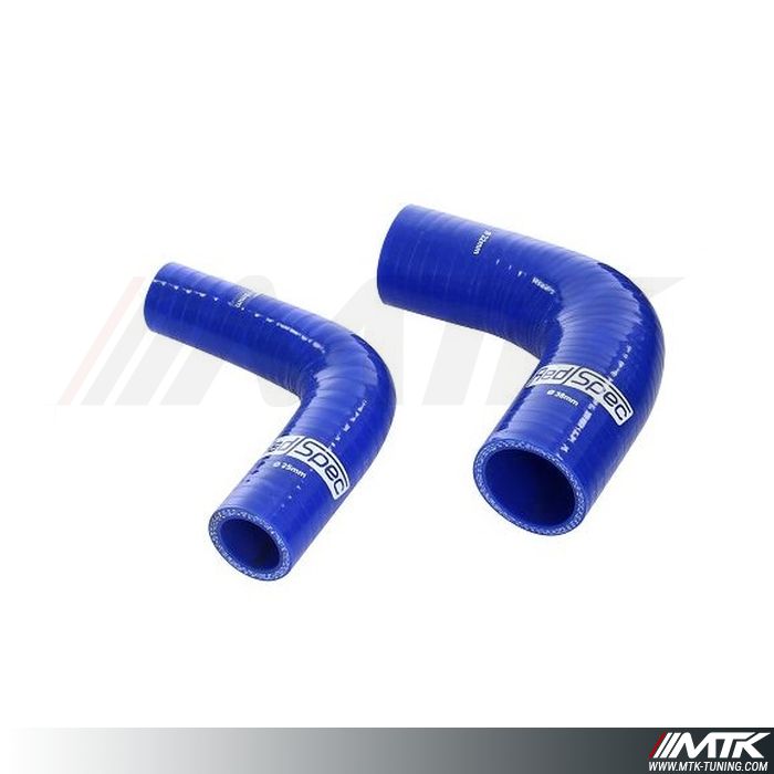 Durite silicone coudée à 90° bleu REDSPEC