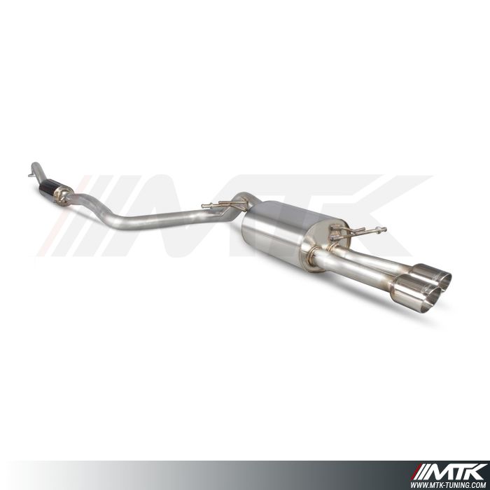 Catback Scorpion avec silencieux intermediaire Ford Fiesta Ecoboost 1.0T avec pare-choc standard