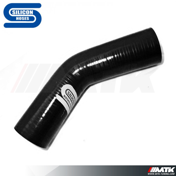 Durite silicone coudé 45° noir - Silicone Hoses