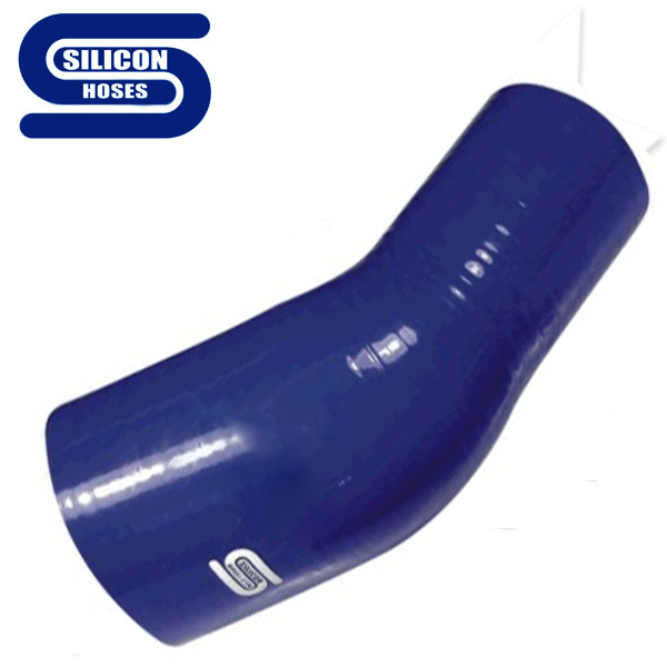 Réducteur silicone coudé 45° Bleu - Silicon Hoses